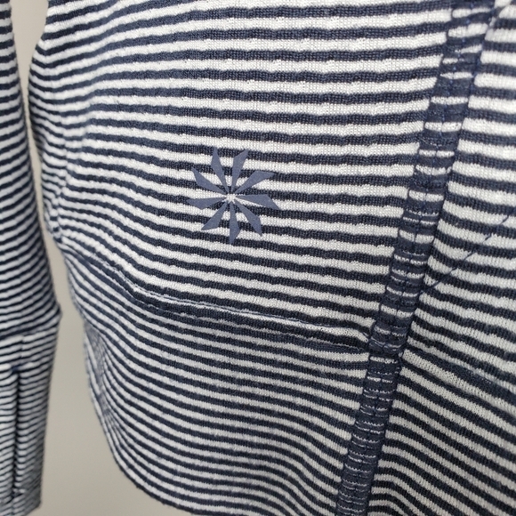 Athleta Striped Hoodie Blue White Heavenly Hail - Picture 5 of 12